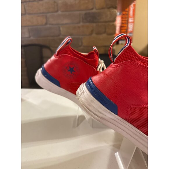Converse Chuck Taylor All Star High-Top Sneakers Red/White/Blue Striped Accents - Picture 7 of 12